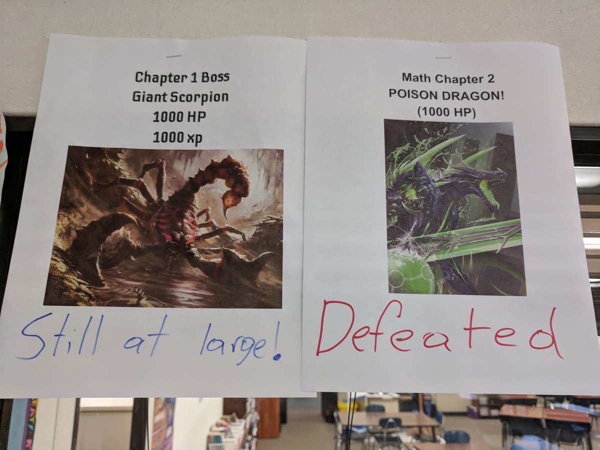 Wanted posters for math chapter bosses in the classroom