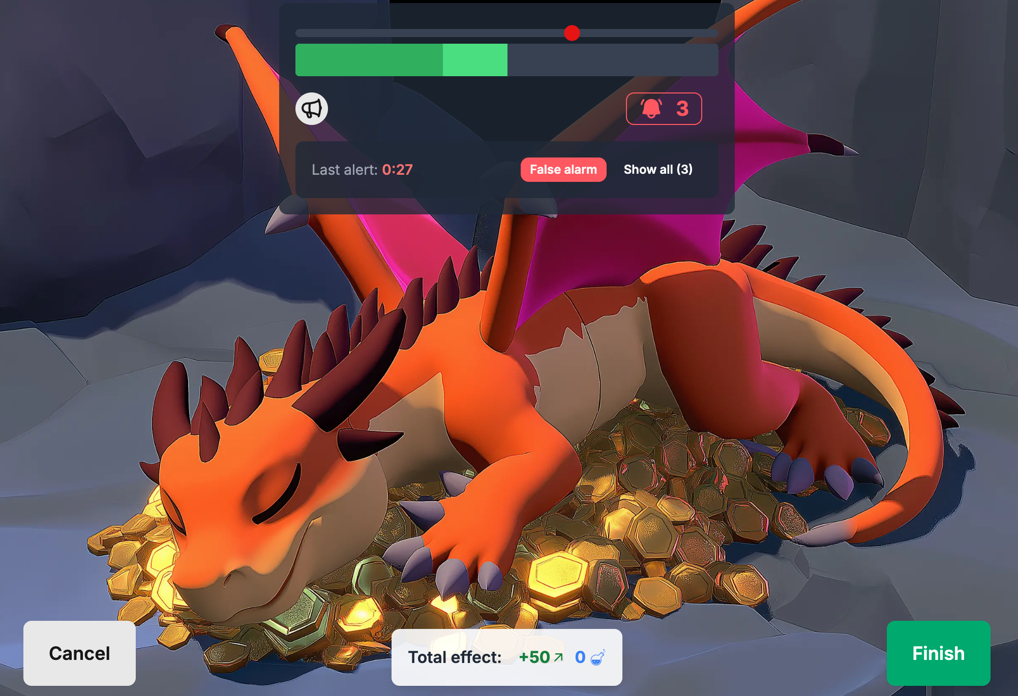 Dragon sleeping peacefully in background