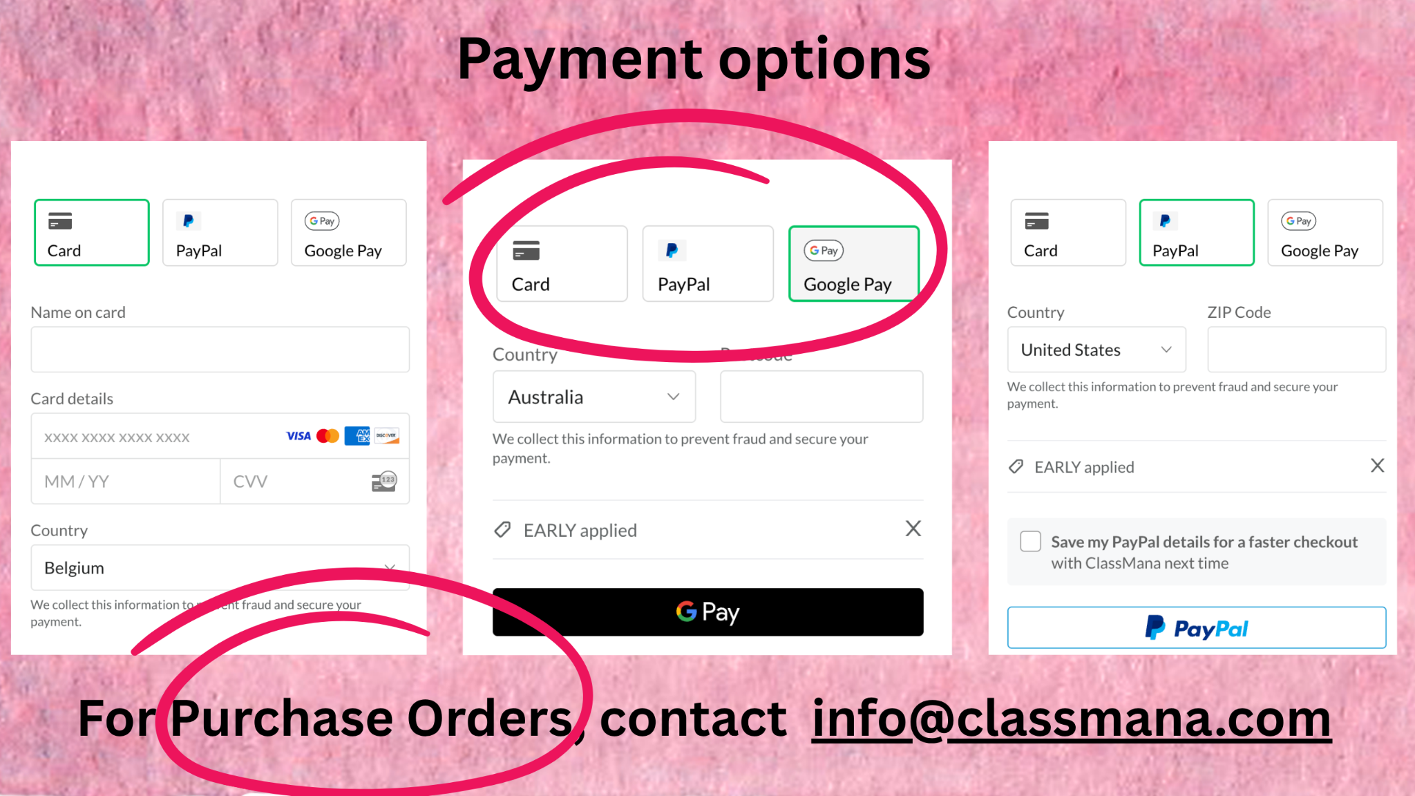 Payment screen